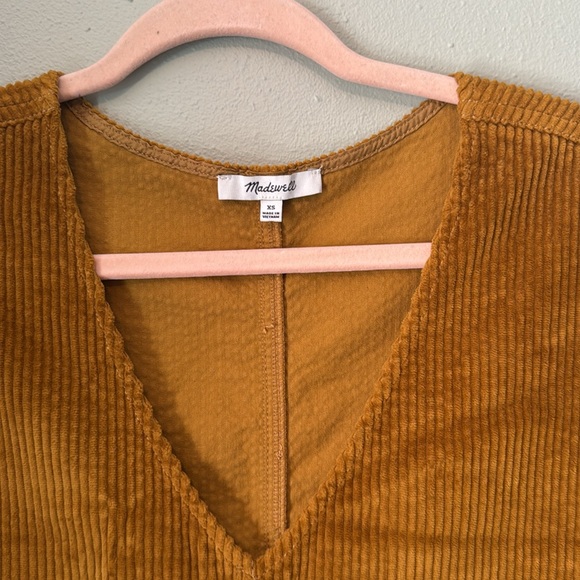 Madewell | Corduroy Side Button Shift Dress | XS| Antique Gold - Picture 2 of 5